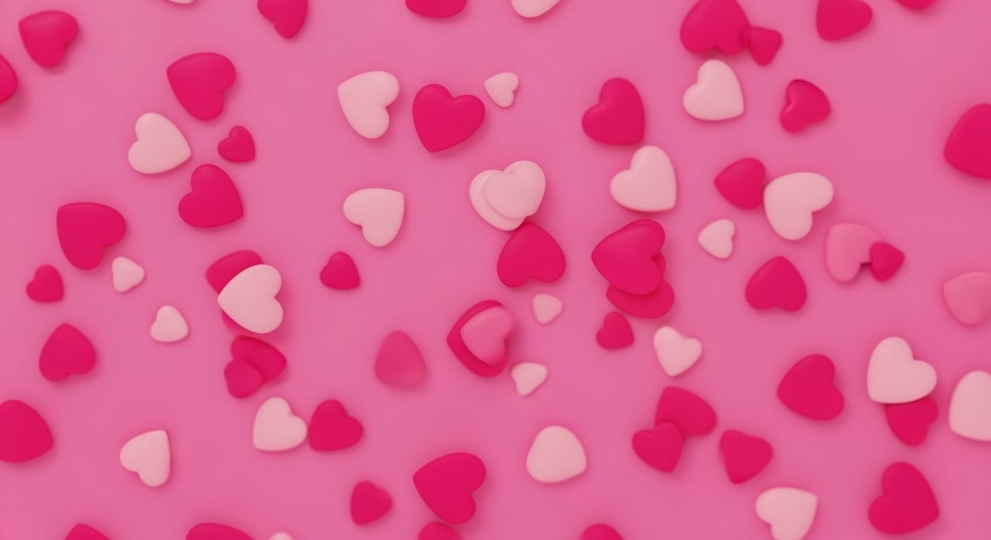 Pink background with hearts image 3
