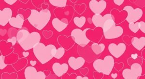 Pink background with hearts image