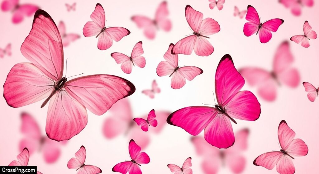 Pink butterfly background image 2