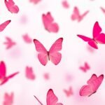Pink butterfly background image 3