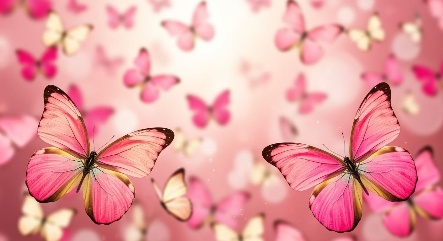Pink butterfly background image 4