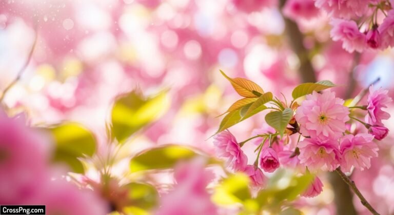 Pink cherry blossom background image
