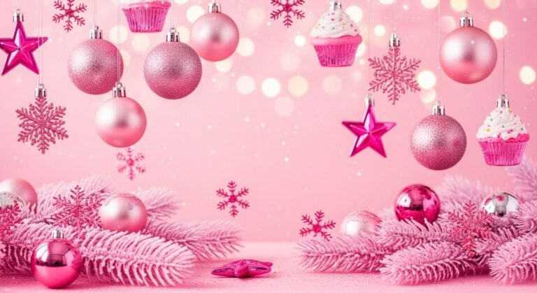 Pink christmas background image 4