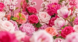 Pink floral background image 2