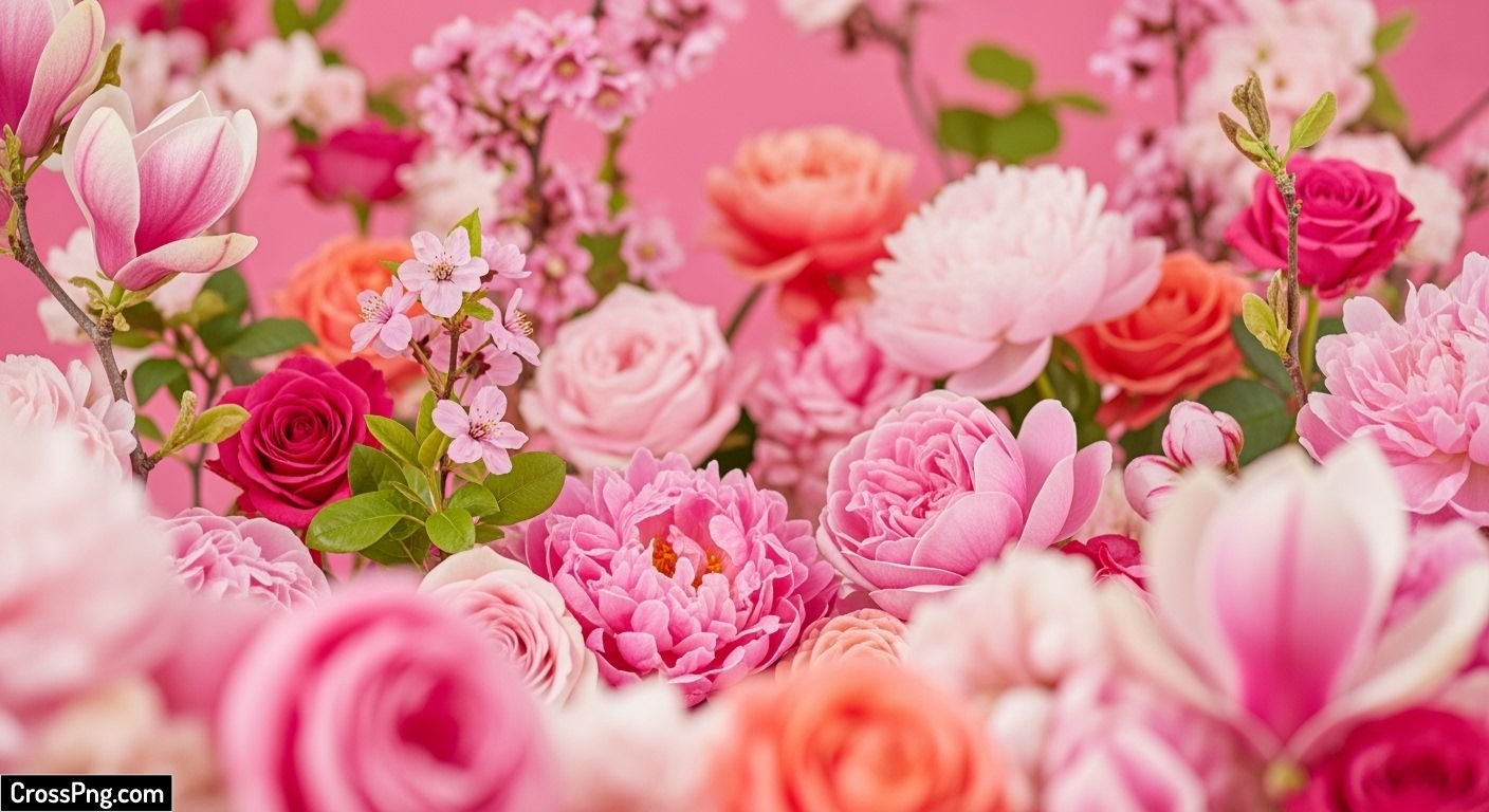 Pink floral background image 2