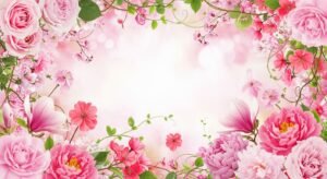 Pink floral background image 3