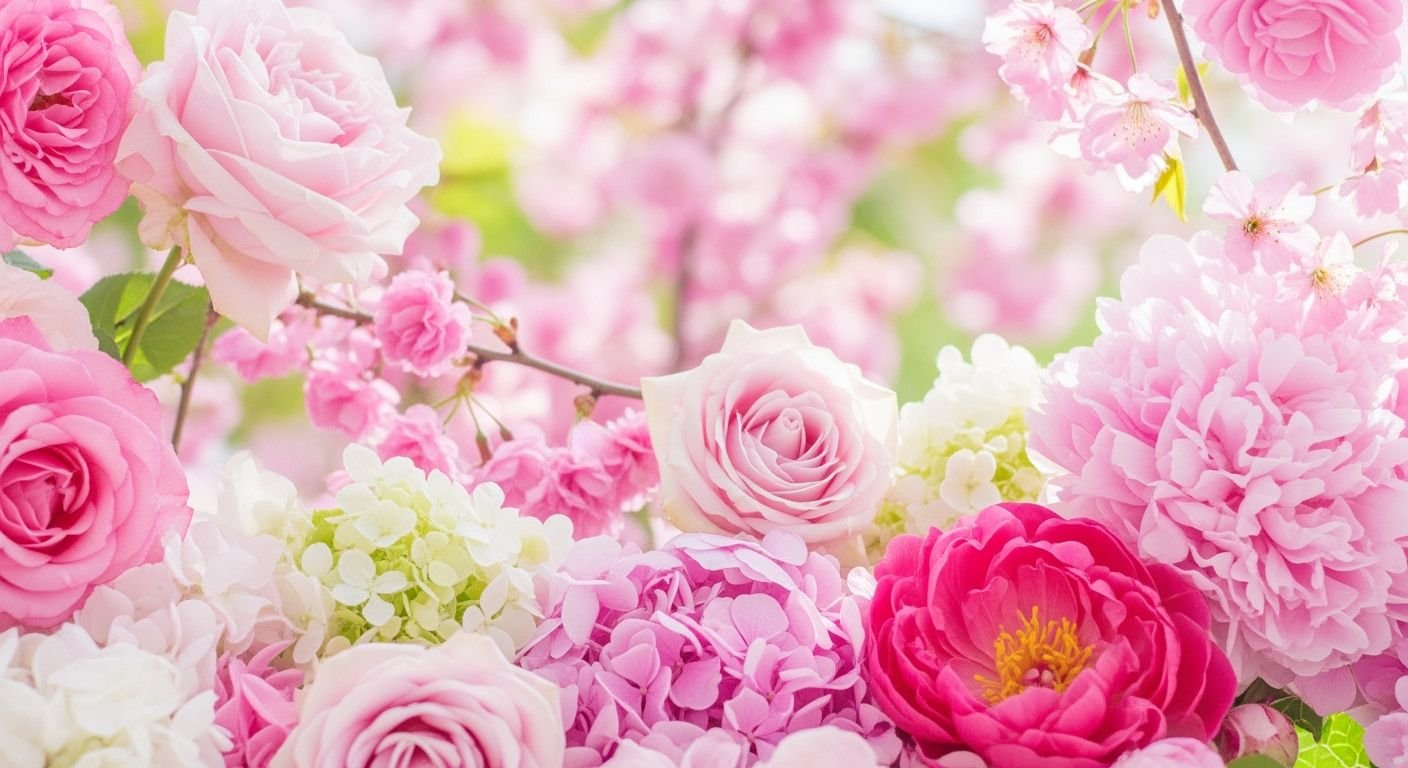 Pink flower background image 4