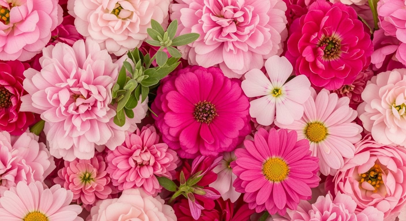 Pink flowers background image 2