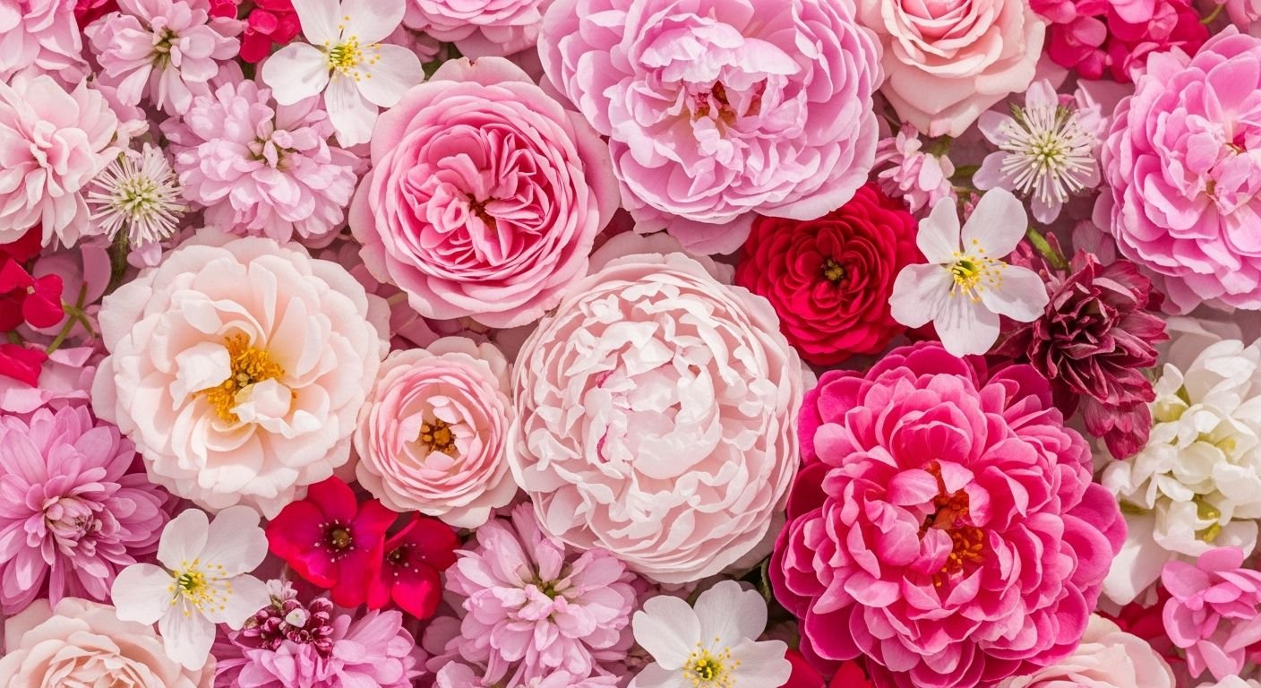 Pink flowers background image