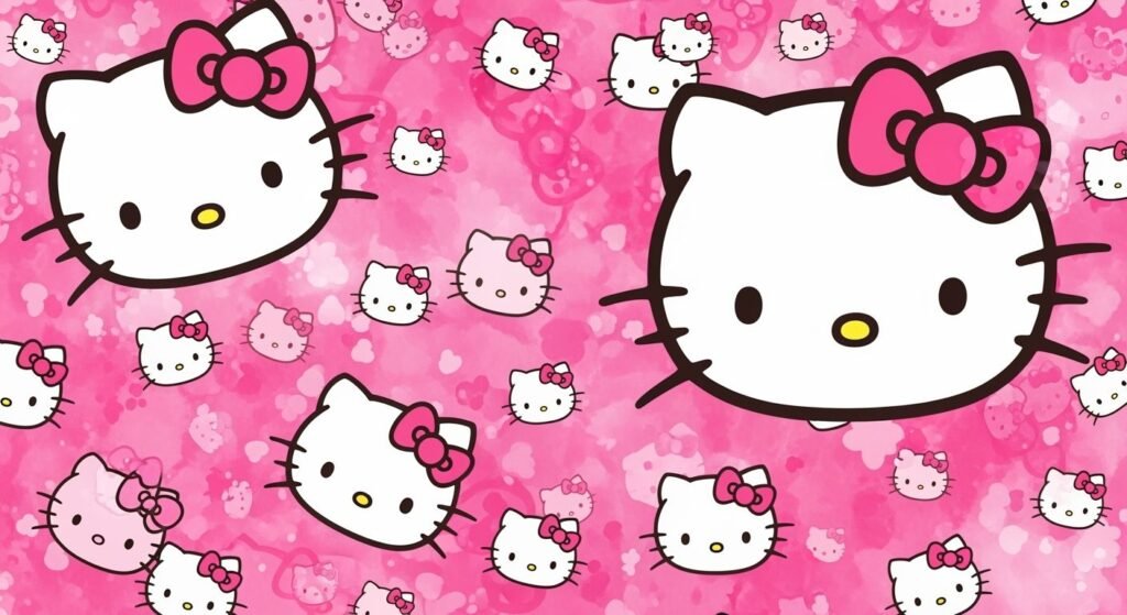 Pink hello kitty background image 2