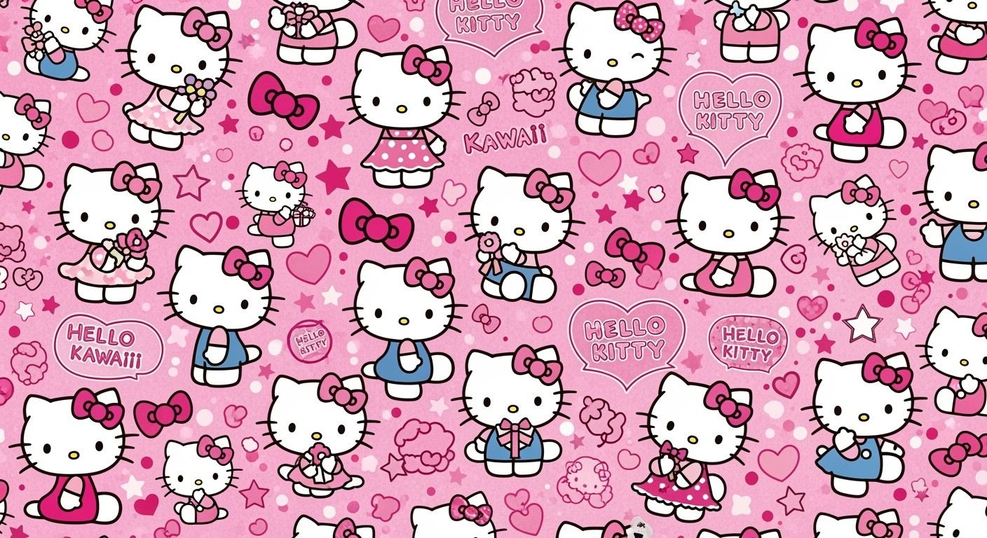 Pink hello kitty background image