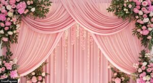 Pink wedding background image 3