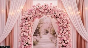 Pink wedding background image