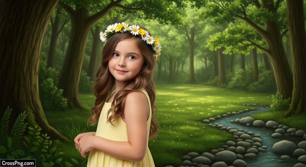 Png girl background nature image 2
