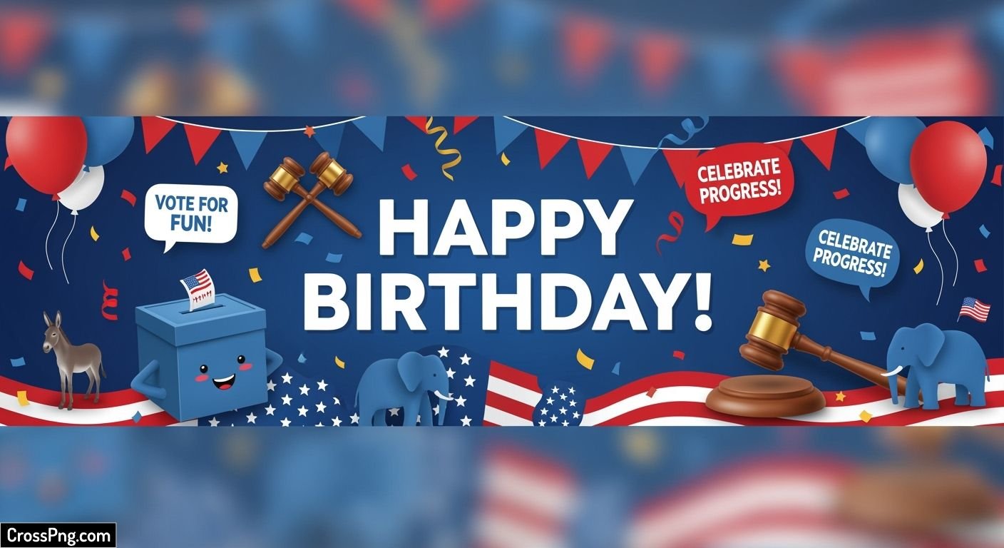 Political birthday banner background image