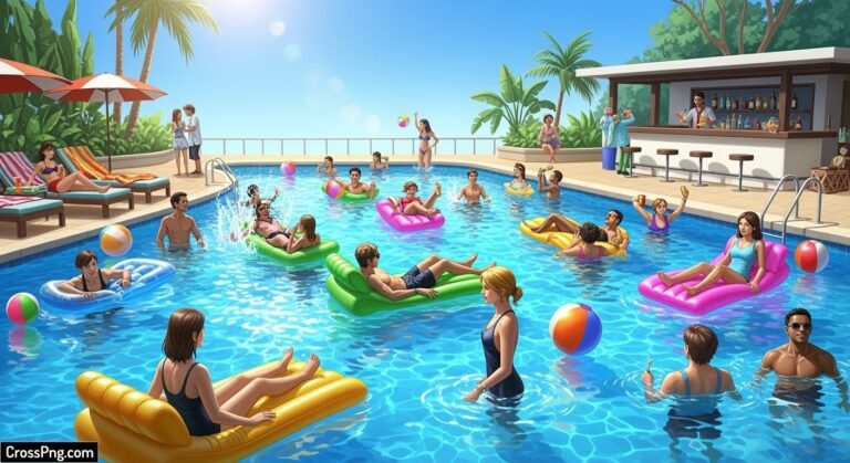 Pool party background image