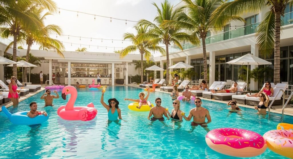 Pool party background image 2