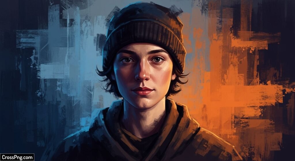 Portrait digital painting background image 3