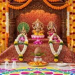 Puja background decoration at home image