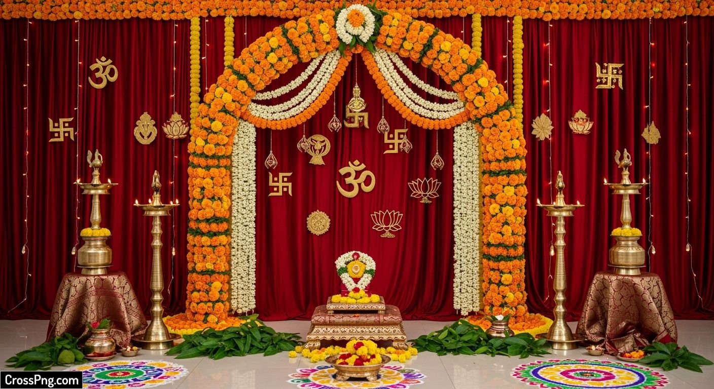 Puja background decoration image