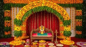 Puja background decoration image