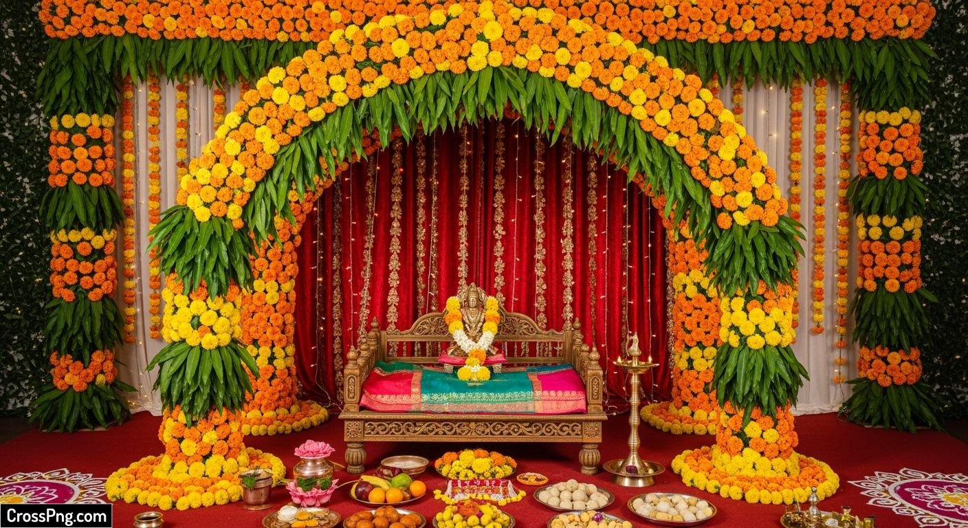 Puja background decoration image