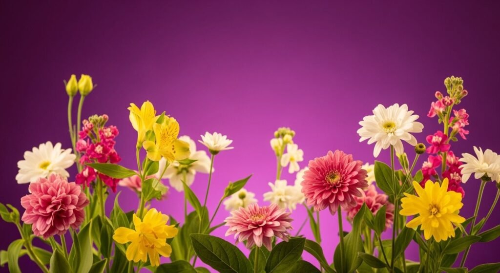 Purple background flowers image