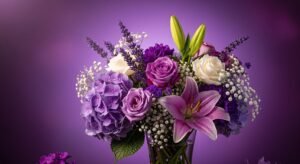 Purple background flowers image 3