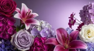 Purple background flowers image 4
