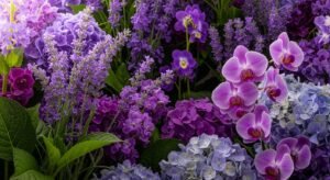 Purple floral background image 3