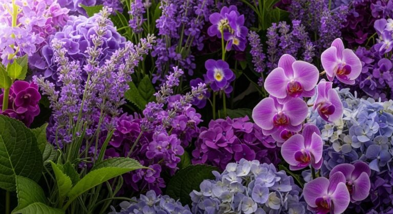 Purple floral background image 3