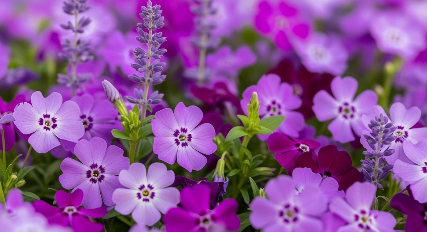 Purple floral background image 4