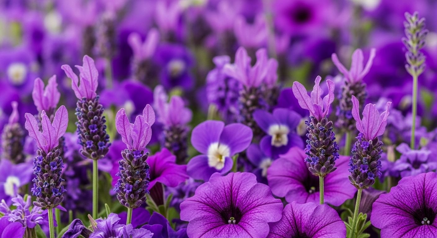 Purple flowers background image 2