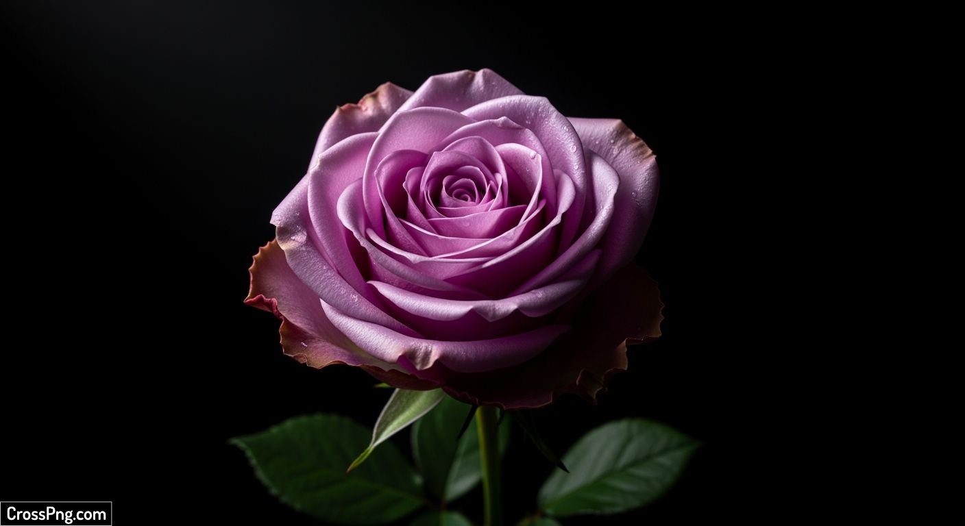 Purple rose on black background image
