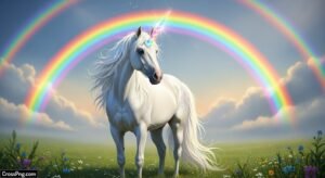 Rainbow background unicorn image