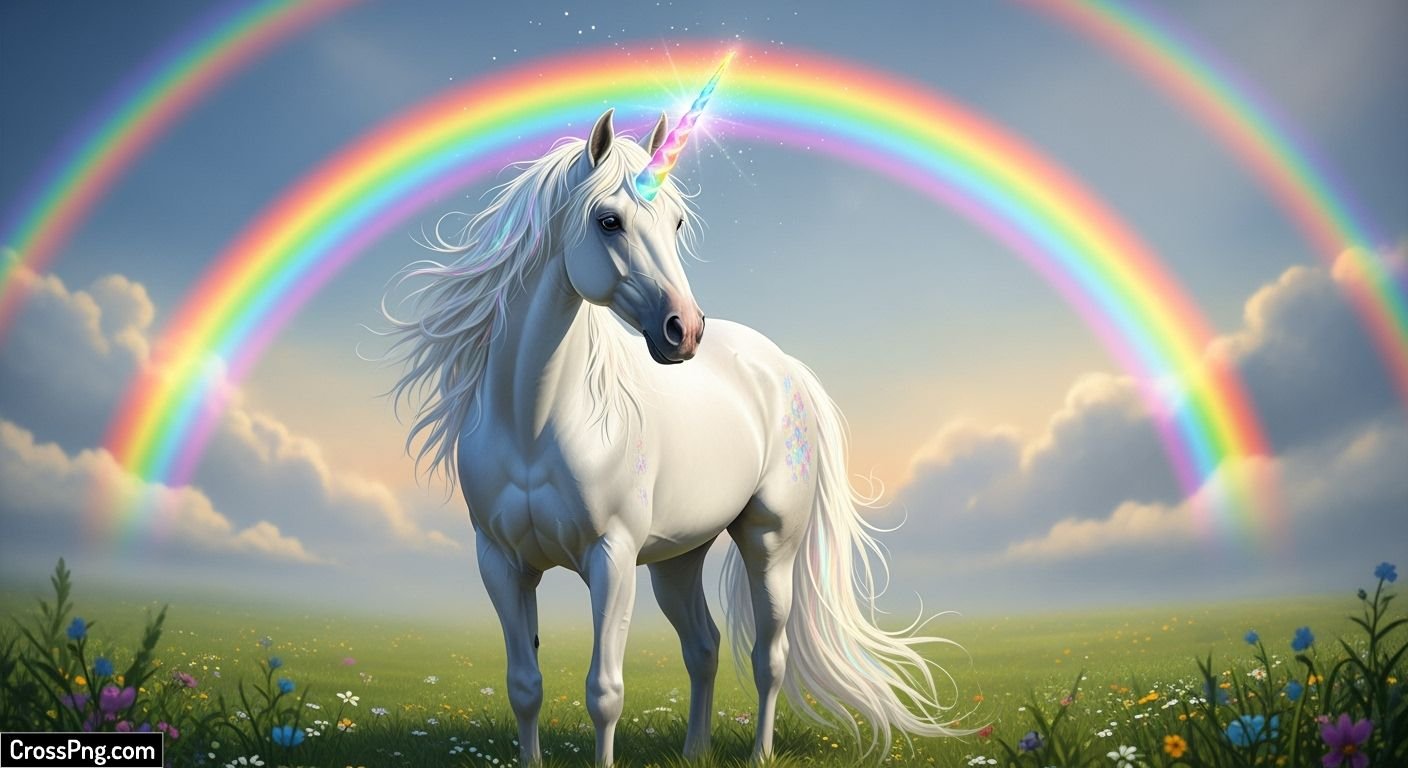 Rainbow background unicorn image