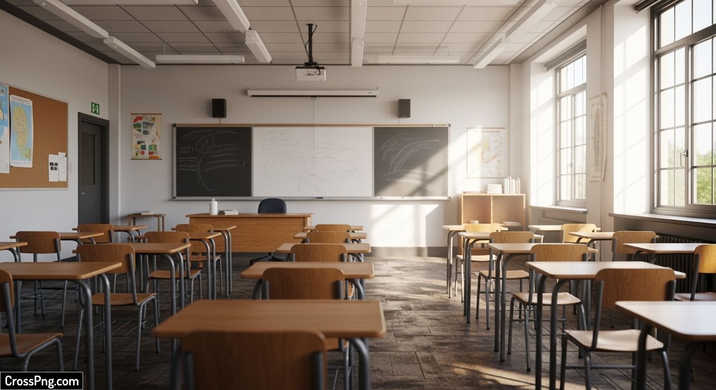 Real classroom background image