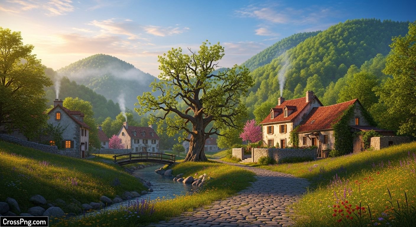 Real village background image 3