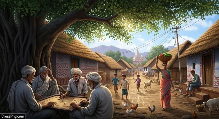 Real village background image