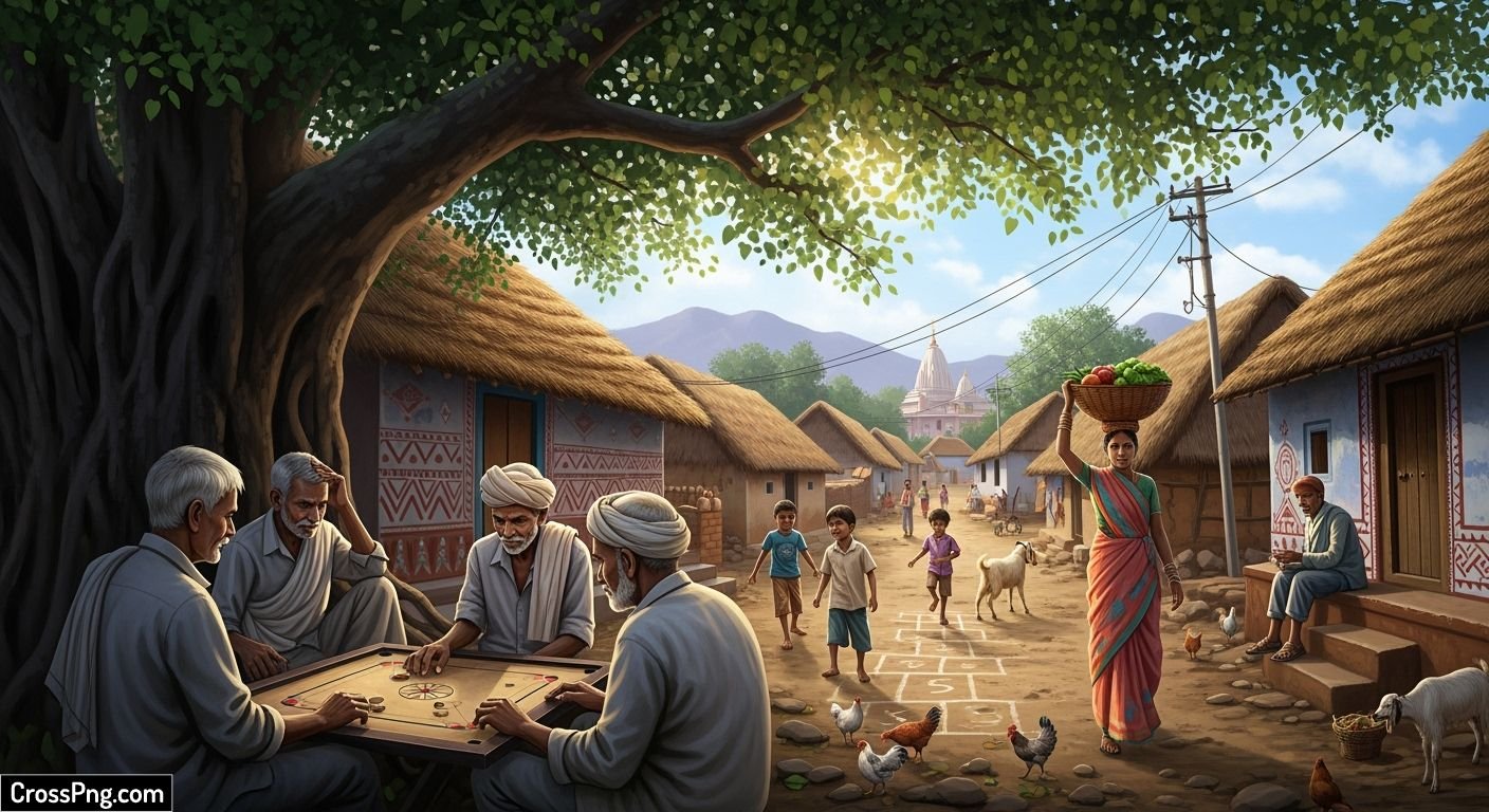 Real village background image