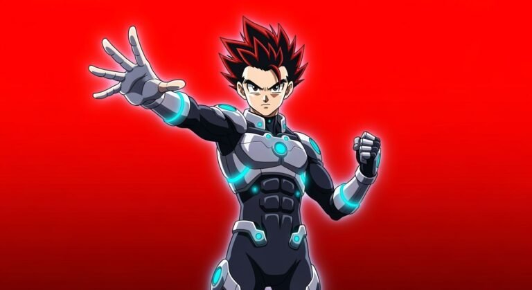 Red background with anime character image 4