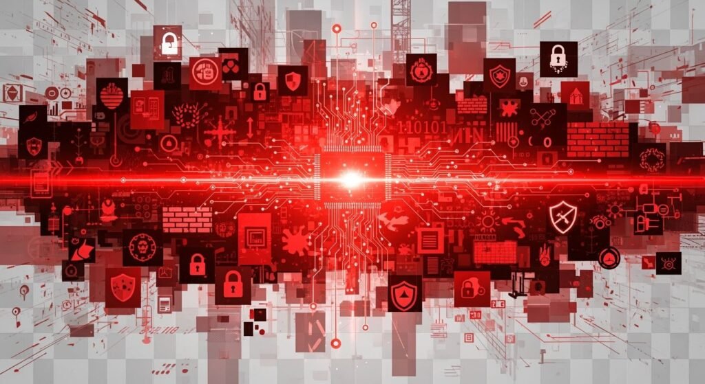 Red cybersecurity png background image