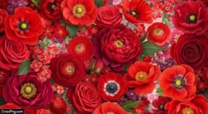 Red floral background image