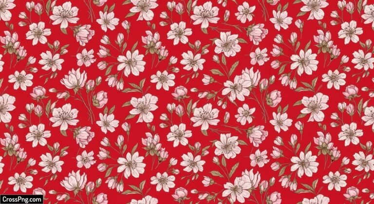 Red floral background image 2