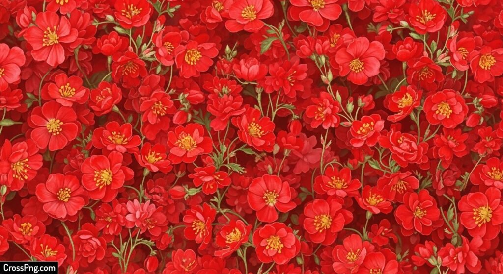 Red floral background image 3