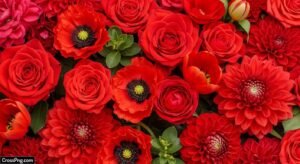 Red flower background image 2