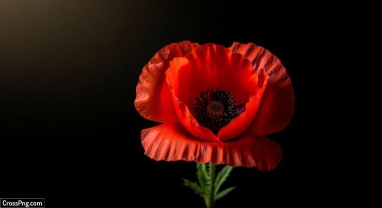 Red flower black background image 2