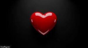 Red heart black background image