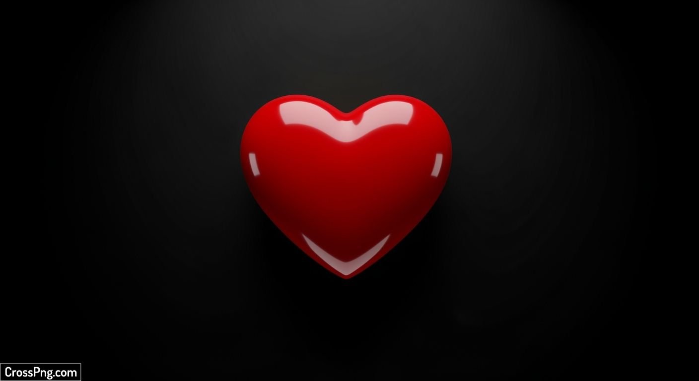 Red heart black background image