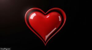 Red heart in black background image
